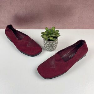 Aerosoles What's What Red Leather Flats Shoes Women Size 9